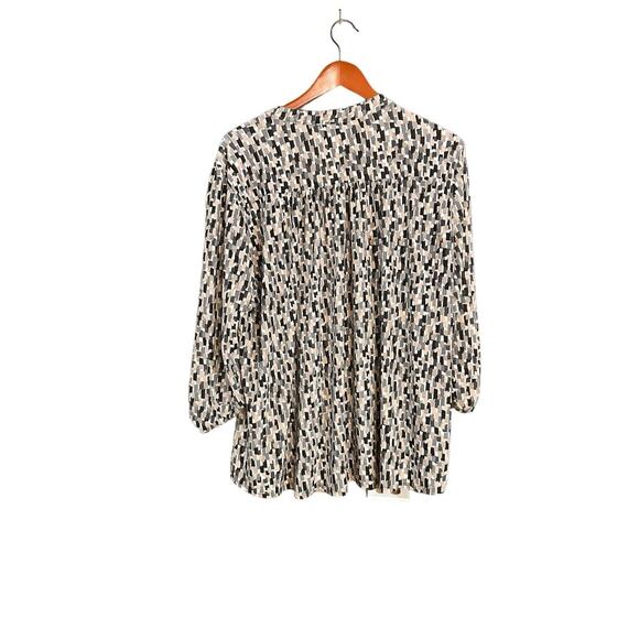 Cocomo Blouse Plus Size 2X Black Popover Stretch 3/4 Sleeve Pintuck Polka Dot 2X - Picture 2 of 9